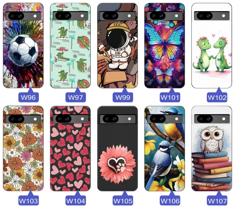 Fajne wzory na etui Google Pixel 8A: koty, auta, dla gracza, zwierzęta