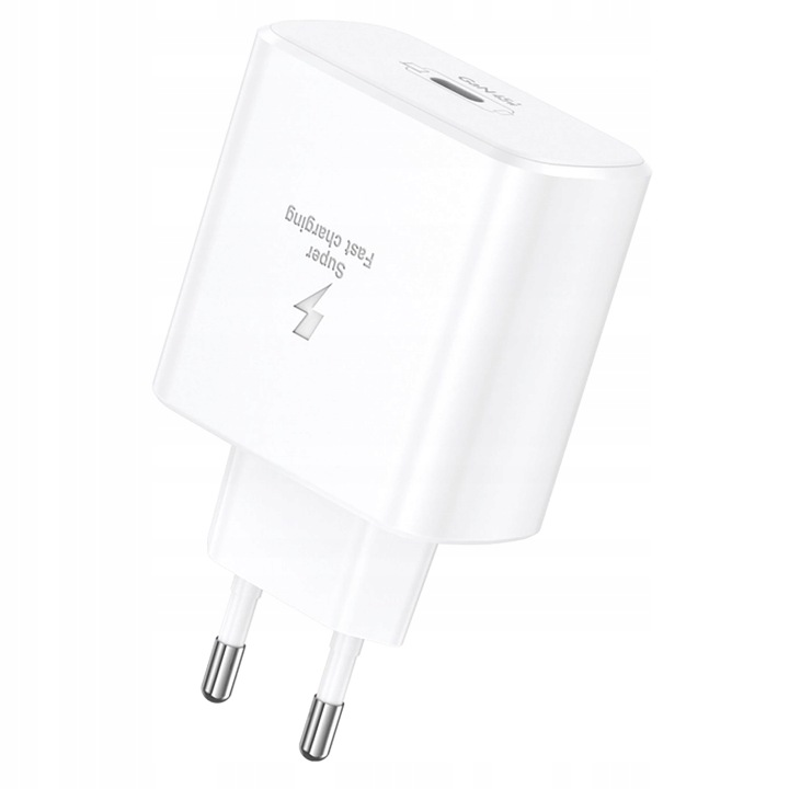Biała ładowarka sieciowa Foneng EU62 45 W GaN z europejską wtyczką i pojedynczym portem USB-C