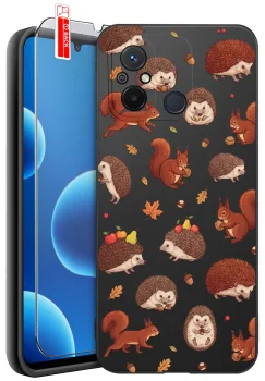 Etui do Xiaomi Redmi 12C różne wzory jesienne ze szkłem