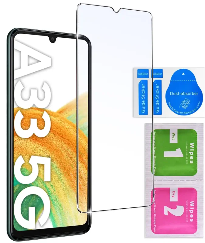 Szkło hartowane 9H do Samsung Galaxy A33 5G ze ściereczkami i naklejkami do montażu