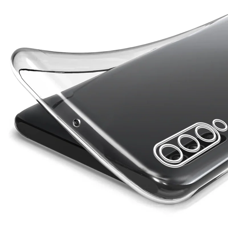 Elastyczne bezbarwne etui do Samsung Galaxy A50 | A30s pokazujące giętką konstrukcję