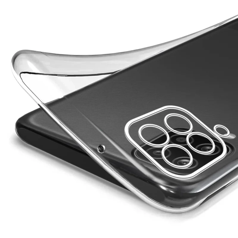 Elastyczne bezbarwne etui do Samsung Galaxy A12 | M12 pokazujące giętką konstrukcję
