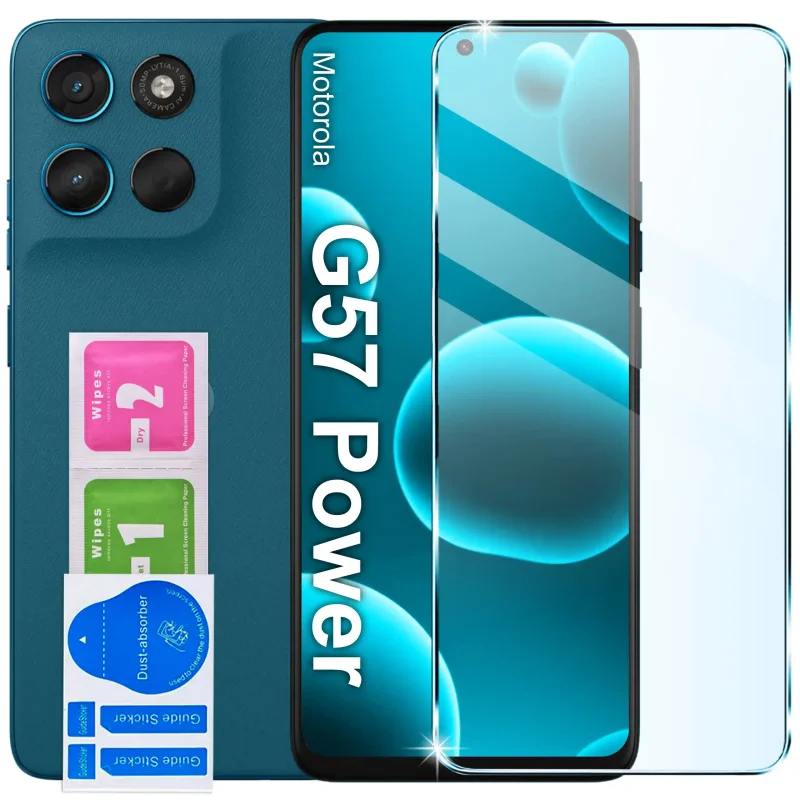 Szkło hartowane 9H do Motorola Moto G57 Power 5G ze ściereczkami i naklejkami do montażu