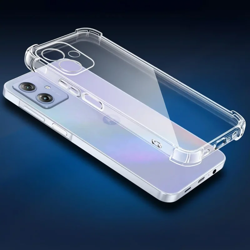 Przezroczyste etui Anti-Shock z czterema wzmocnionymi narożnikami i osłoną aparatów do Motorola Moto G54 i G54 Power