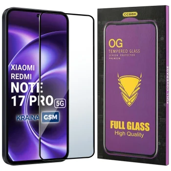 Szkło hartowane 5D do Xiaomi Redmi Note 17 Pro 5G na cały ekran OG Premium