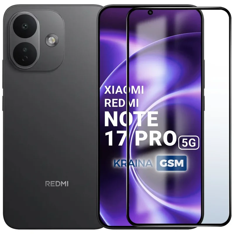 Xiaomi Redmi Note 17 Pro 5G ze szkłem hartowanym 5D OG Premium na cały ekran