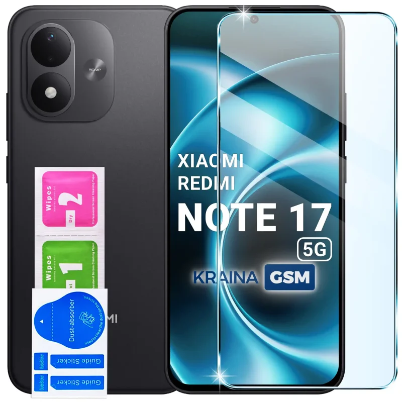 Szkło hartowane 9H do Xiaomi Redmi Note 17 4G | 5G i zestaw do montażu