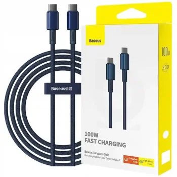 Szybki kabel Baseus USB-C - USB-C 100W 2m granatowy