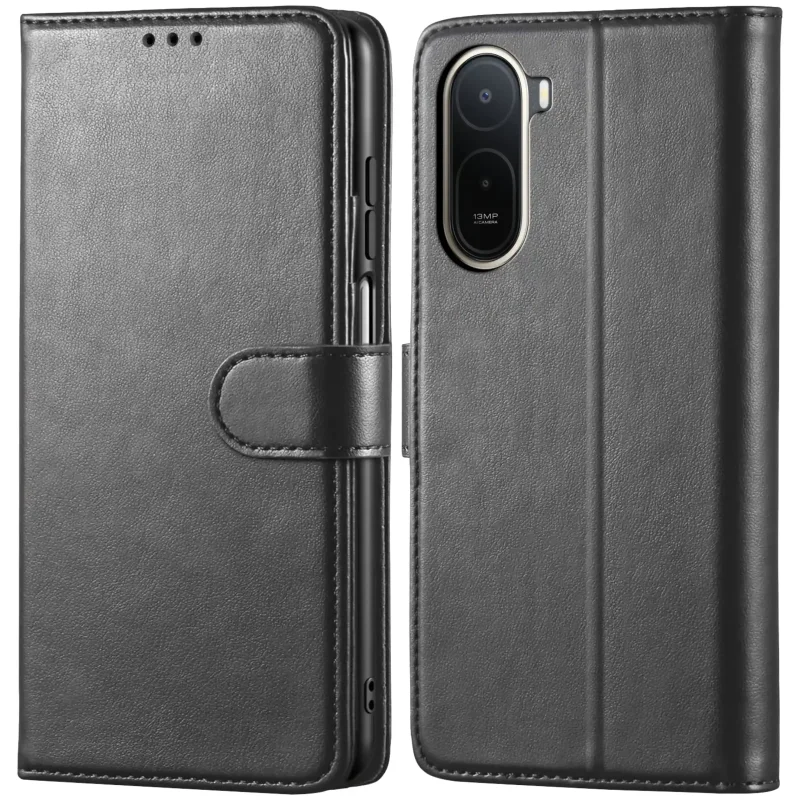 Czarne etui z klapką skórzane do Xiaomi Redmi A7 Pro z magnetycznym zamknięciem