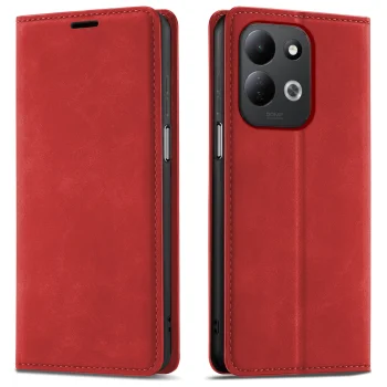 Etui do Xiaomi Redmi 17 4G | 5G z klapką skórzane Velvet czerwone