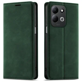 Etui do Xiaomi Redmi 17 4G | 5G z klapką skórzane Velvet zielone