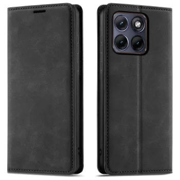 Etui do Motorola Edge 70 Fusion z klapką skórzane Velvet czarne