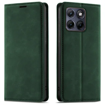 Etui do Motorola Edge 70 Fusion z klapką skórzane Velvet zielone