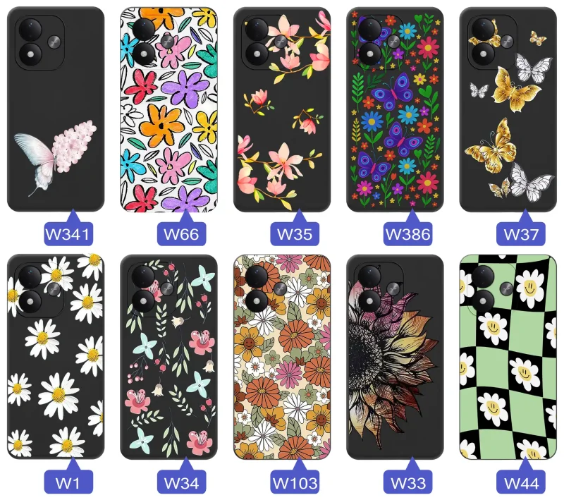 Kolekcja etui wiosennych do Xiaomi Redmi Note 17 4G | 5G z kwiatowymi grafikami, motylami, pszczółkami i kolorowymi wzorami natury