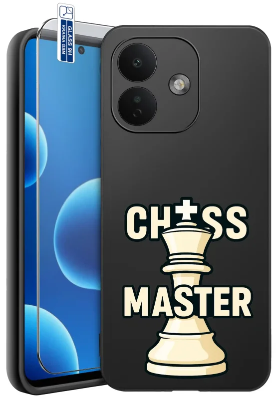 Etui dla Dziadka do Xiaomi Redmi Note 17 Pro 5G z motywem szachowym Chess Master i szkłem hartowanym 9H w zestawie