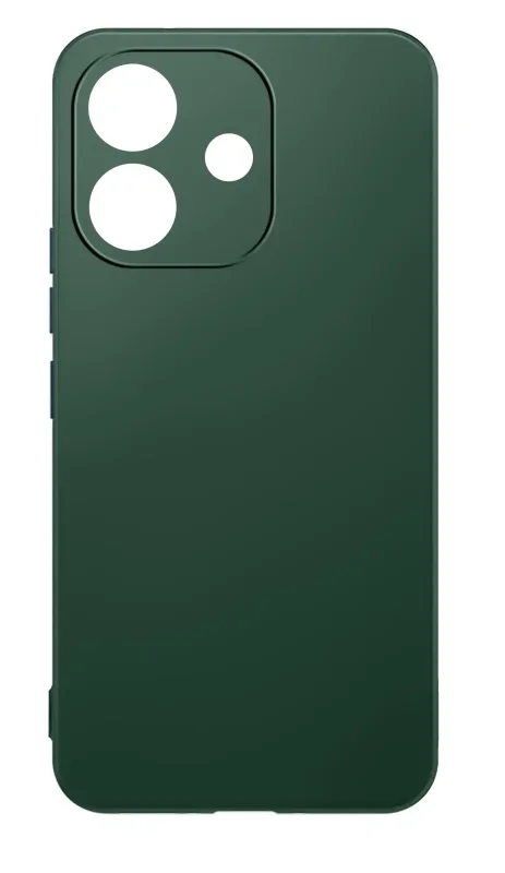 Matowe zielone etui do Xiaomi Redmi Note 17 Pro 5G, widok plecków z trzema otworami w osłonie wyspy aparatów