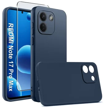 Etui do Xiaomi Redmi Note 17 Pro Max 5G granatowe matowe ze szkłem
