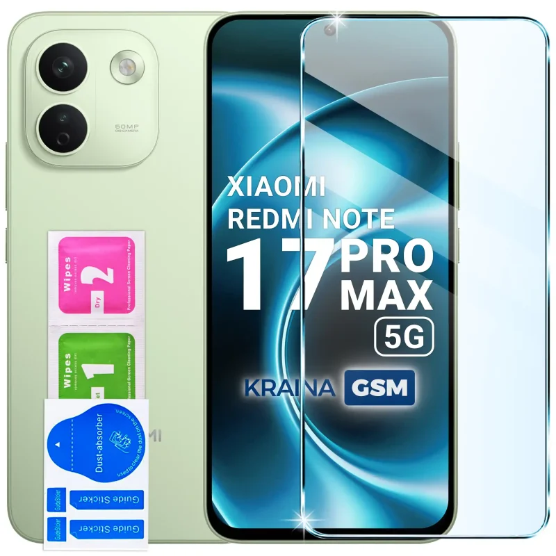 Szkło hartowane 9H do Xiaomi Redmi Note 17 Pro Max 5G i zestaw do montażu