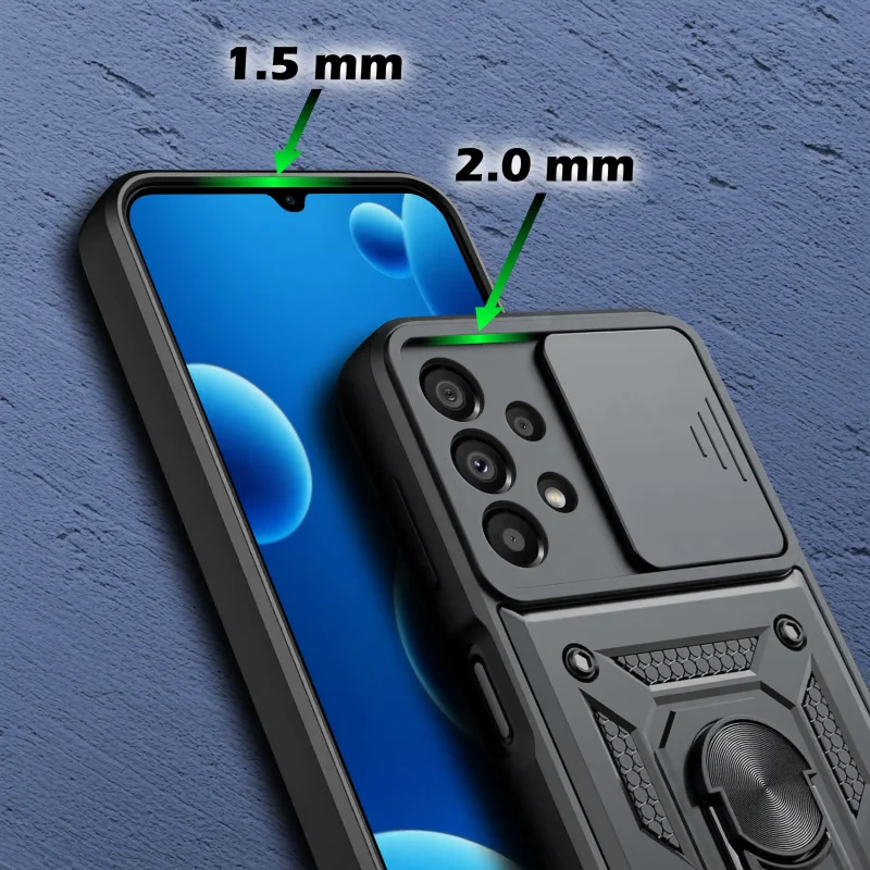 Etui pancerne do Samsung Galaxy A13 4G z podwyższonym rantem przy ekranie i osłonie aparatu