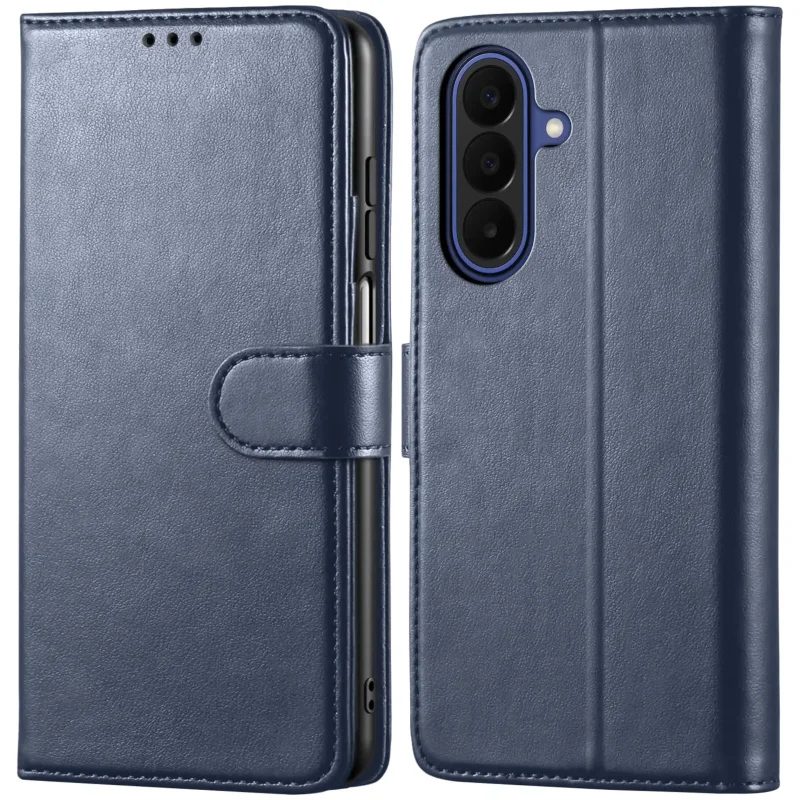 Granatowe etui z klapką skórzane do Samsung Galaxy A27 5G z magnetycznym zamknięciem