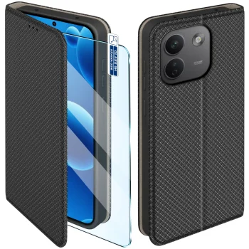 Etui do Xiaomi Redmi Note 17 Pro Max 5G czarne zamykane ze szkłem