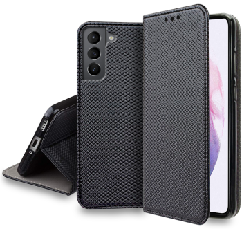 Etui zamykane do Samsung Galaxy S21 FE czarne + szkło
