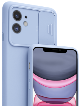Etui silikonowe do Iphone 11 z ochrona aparatu niebieskie + szkło