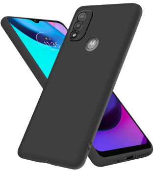 Etui matowe do Motorola Moto E20 czarne + szkło