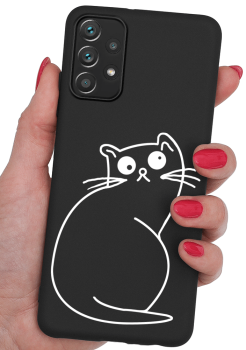 Etui malowane do Samsung Galaxy  A52 / A52s 5G wzór kot + szkło