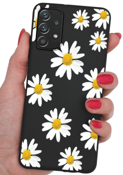 Etui malowane do Samsung Galaxy  A52 A52s 5G wzór kwiatki + szkło