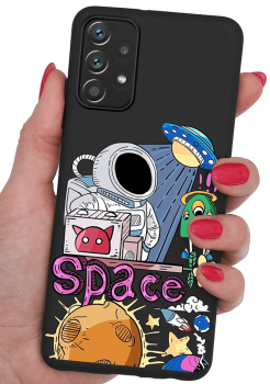 Etui malowane do Samsung Galaxy  A52 A52s 5G wzór kolorowy + szkło