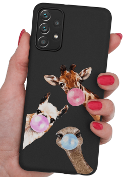 Etui malowane do Samsung Galaxy  A52 A52s 5G wzór zwierzęta + szkło