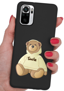 Etui malowane do Xiaomi Redmi Note 10 / 10s wzór miś + szkło