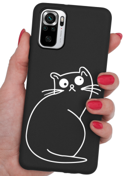 Etui malowane do Xiaomi Redmi Note 10 / 10s wzór kot + szkło