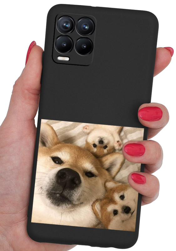 etui malowane do realme 8 / 8 pro pies akita + szkło