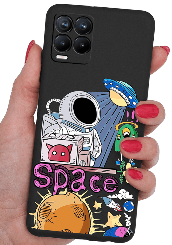 etui malowane do realme 8 / 8 pro kosmos + szkło