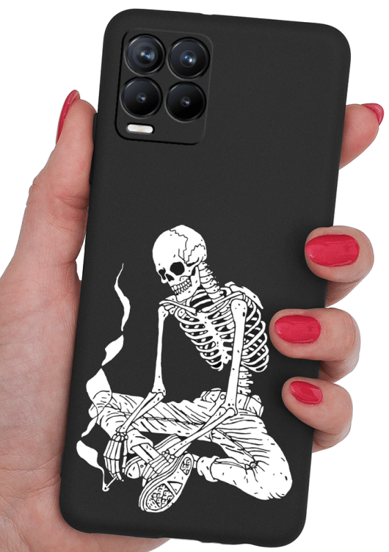 etui malowane do realme 8 / 8 pro szkielet + szkło