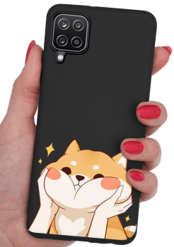 Etui malowane do Samsung Galaxy A12 / M12 wzór kot + szkło