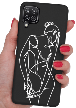 Etui malowane do Samsung Galaxy A12 / M12 wzór kobiecy + szkło 