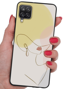 Etui malowane do Samsung Galaxy A12 / M12 wzór damski + szkło  