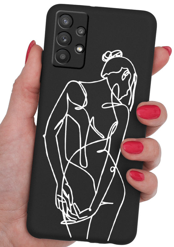etui malowane do samsung galaxy a32 4g wzór szkic kobiety + szkło