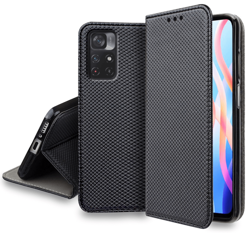 etui zamykane do poco m4 5g czarne + szkło