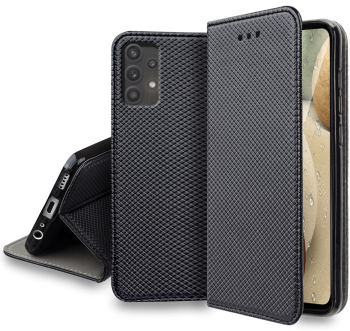 Etui zamykane do Samsung Galaxy A33 5g czarne + szkło