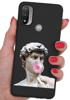 Etui malowane do Motorola Moto E20 wzór posąg + szkło 