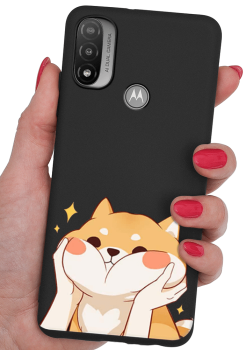 Etui malowane do Motorola Moto E20 wzór kot + szkło