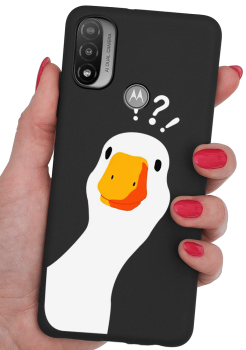 Etui malowane do Motorola Moto E20 wzór gęś + szkło 