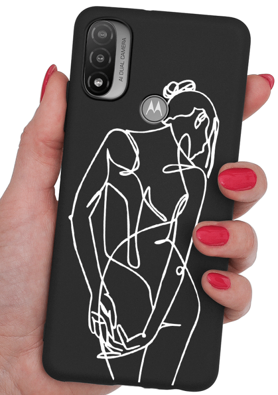 etui malowane do motorola moto e20 wzór kobieta + szkło