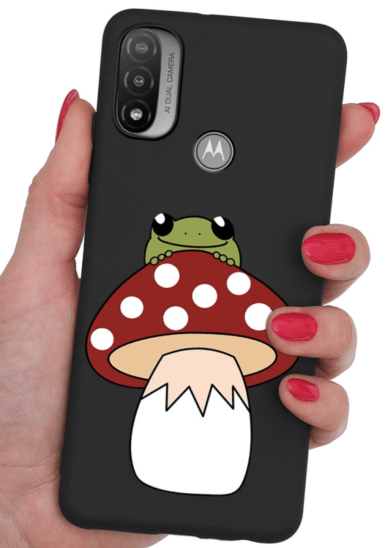 etui malowane do motorola moto e20 wzór żaba grzyb + szkło