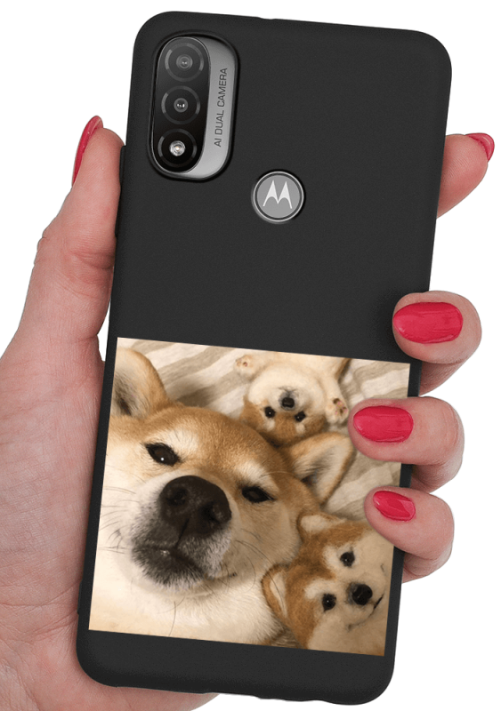 etui malowane do motorola moto e20 wzór pies akita + szkło