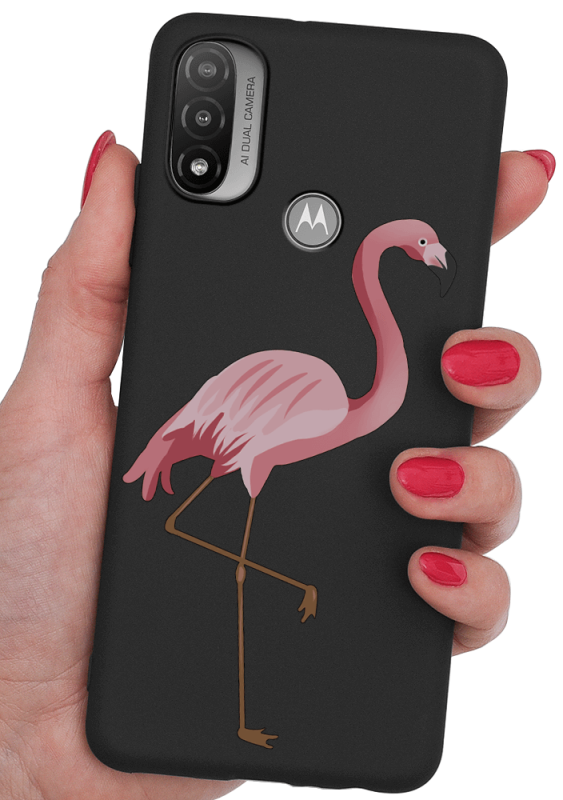 etui malowane do motorola moto e20 wzór flaming + szkło